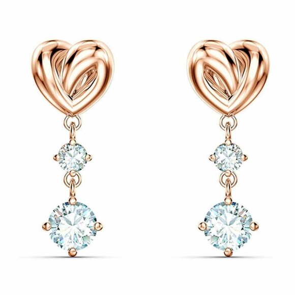💥 Diamond CZ Hot Selling Romantic Heart Shaped Earrings for Women, HA4541 - Picture 1 of 5